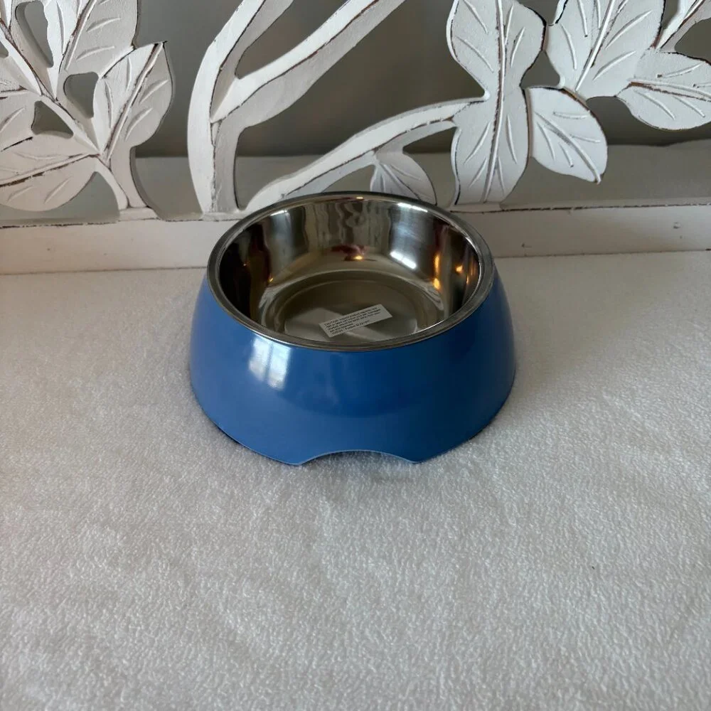 NWT - Sport Pet Living Melamine and Stainless-Steel Insert Pet Bowls - Medium
